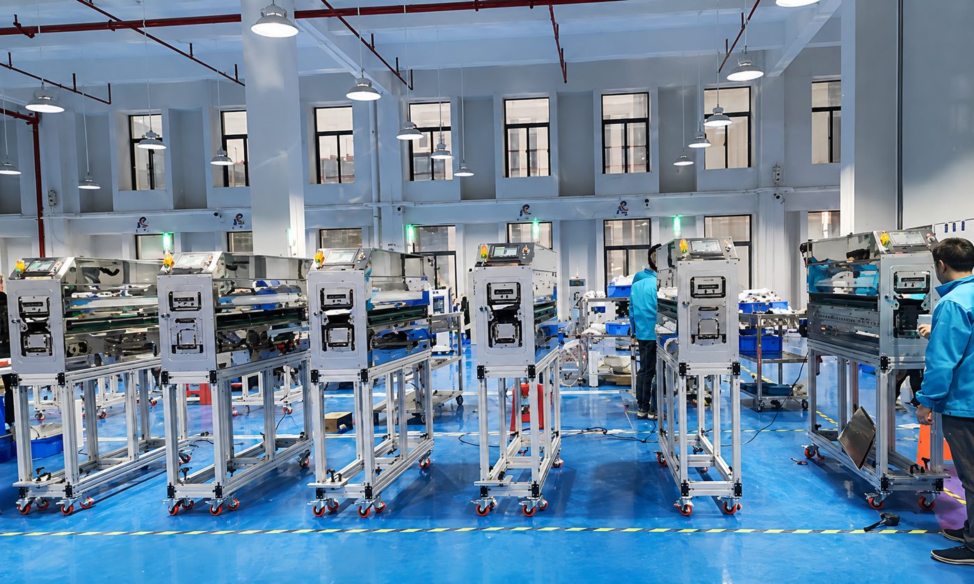 DGSDK technicians assembling cleaning machines